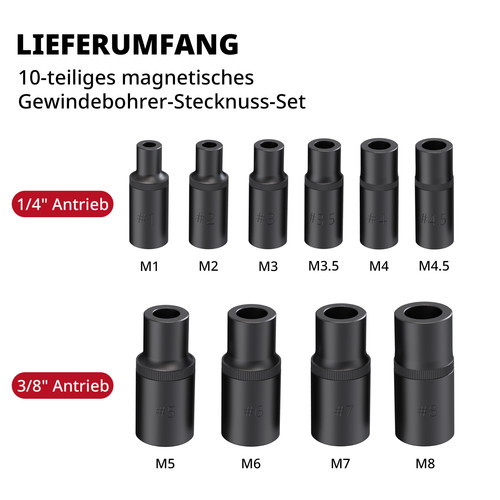 Tlg gewindebohrer adapter - 10-tlg., gewindebohrer-adapter